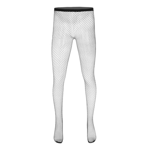 ranrann Herren Netzstrumpfhose Transparent Unterhose Unterwäsche Netz Strumpfhosen Leggings Mesh Stockings Strümpfe Pantyhose Dessous Reizwäsche Schwarz A One Size von ranrann