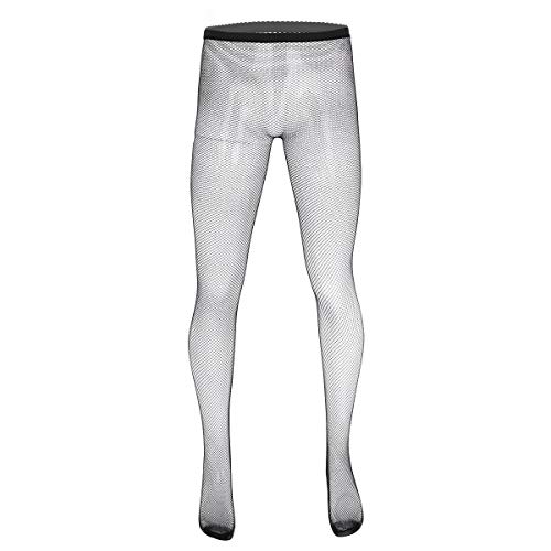 ranrann Herren Netzstrumpfhose Transparent Unterhose Unterwäsche Netz Strumpfhosen Leggings Mesh Stockings Strümpfe Pantyhose Dessous Reizwäsche Schwarz B One Size von ranrann