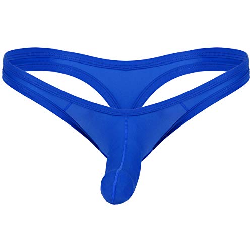 ranrann Herren Sexy Slip Unterhose Jockstrap Offen Ouvert Unterwäsche Panties Brief Shorts mit Penishülle Low Rise Royal Blau XL von ranrann