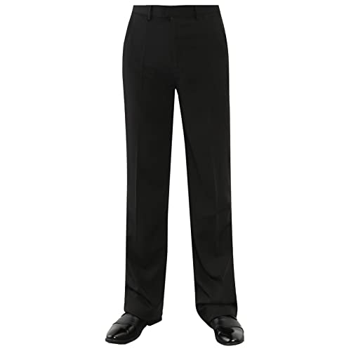 ranrann Herren Tanzhose Lange Pants Schlaghose Latein Rumba Jazz Hose Männer Tanzbekleidung für Training Ballsaal Wettbewerb A Schwarz 31.5 von ranrann