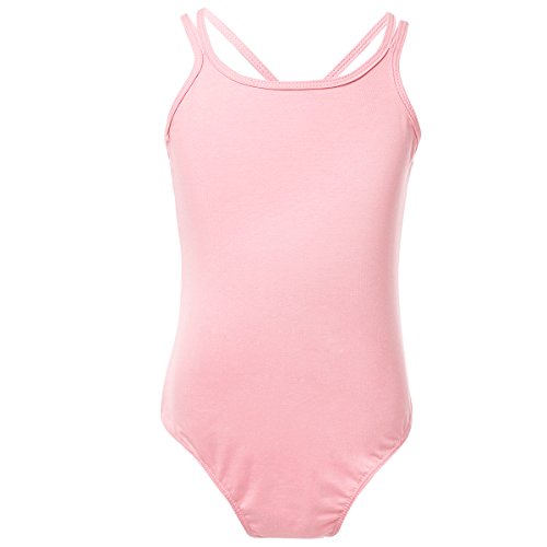 ranrann Mädchen Ballett Trikot Einteiler Ballettanzug Ballettbody Ballettkleidung Kinder Baumwolle Tanzbody Gymnastik Akrobatik Training Dancewear 3-14 Jahre Rosa 122-128/7-8 Jahre von ranrann