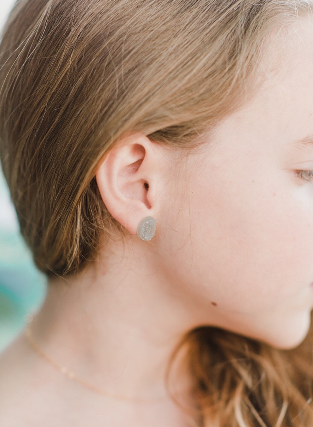 Grau Grau Taupe Greige/Drusy Quarz Ohrstecker Bio Rock Ohrring Star von ransomjewelry