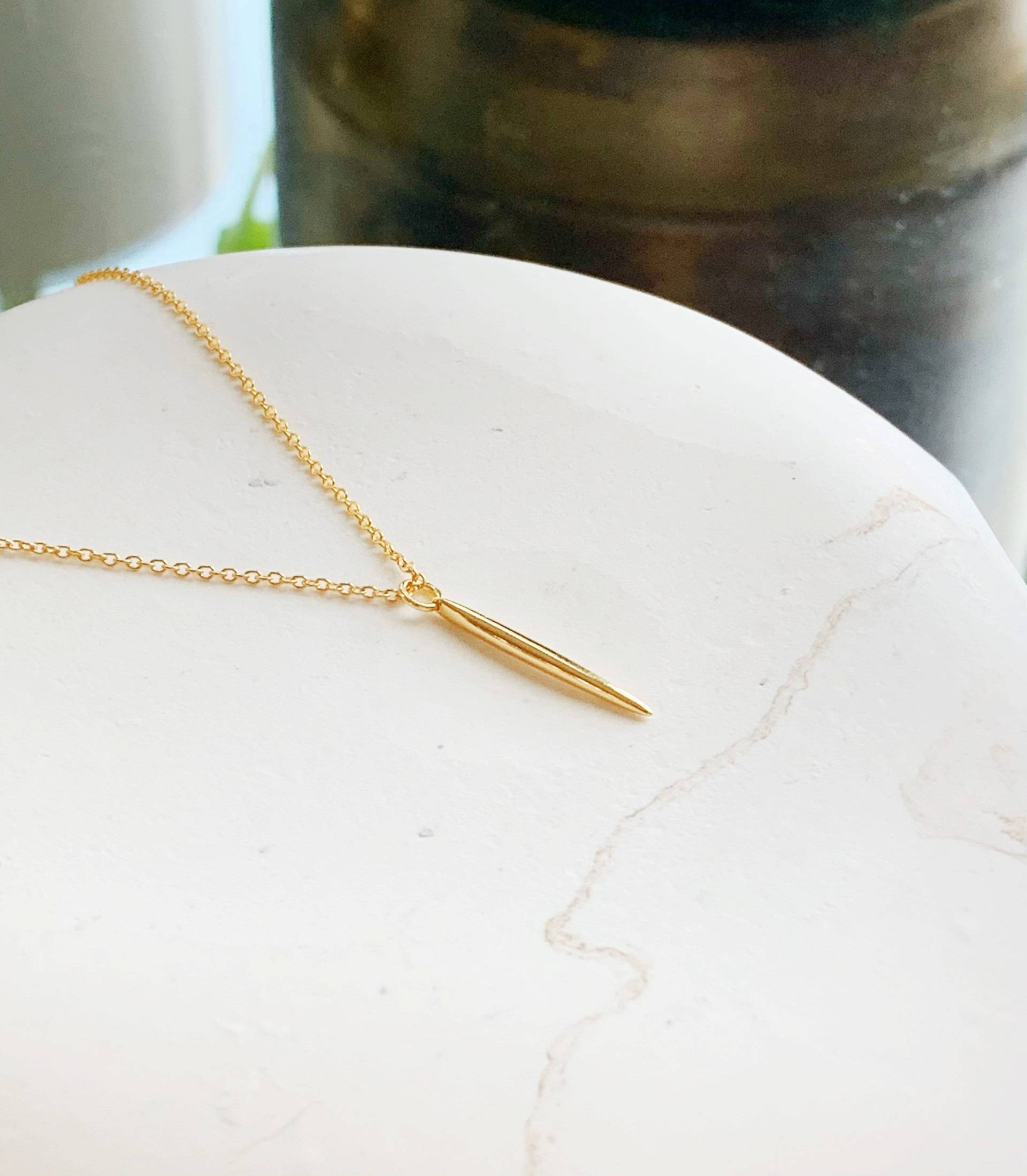 Winzige Spike Halskette/14K Gold Gefüllt Auf Funkelnde Kette Jeden Tag Schichtung Nadel Essentielle Tägliche Tragen von ransomjewelry