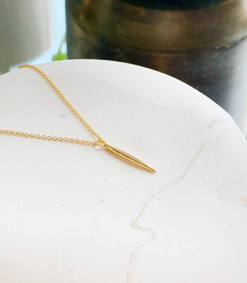 Winzige Spike Halskette/14K Gold Gefüllt Auf Funkelnde Kette Jeden Tag Schichtung Nadel Essentielle Tägliche Tragen von ransomjewelry