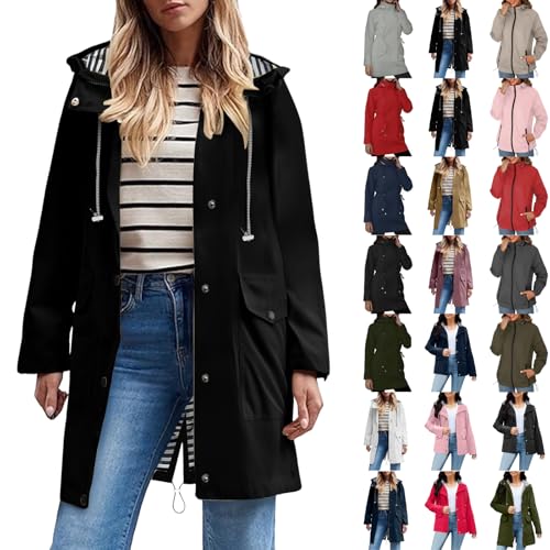 raoieykaxu Regenjacke Damen Atmungsaktive Wasserdichte Jacken Einfarbig Softshelljacke Gefüttert Mit Gestreift Stanzjacke Leichte Kapuzenjacke Reißverschluss Outdoorjacke Übergangsjacke Damen raoieykaxu Regenjacke Damen Atmungsaktive Wasserdichte Jacken Einfarbig Softshelljacke Gefüttert Mit Gestreift Stanzjacke Leichte Kapuzenjacke Reißverschluss Outdoorjacke Übergangsjacke Damen von raoieykaxu