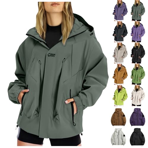 raoieykaxu Regenjacke Damen Wasserdicht Einfarbig Wasserdichte Windproof Übergangsjacke Frühling Herbst Bergsteigen Im Freien Softshelljacke Für Damen Leichte Kapuzenjacke Reißverschluss Outdoorjacke raoieykaxu Regenjacke Damen Wasserdicht Einfarbig Wasserdichte Windproof Übergangsjacke Frühling Herbst Bergsteigen Im Freien Softshelljacke Für Damen Leichte Kapuzenjacke Reißverschluss Outdoorjacke von raoieykaxu