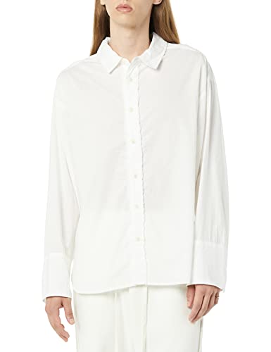 rare/self Hemd für alle Geschlechter, Freiliegende Nähte Knopfleiste Baumwolle, Weiß, Größe 6 von rare/self