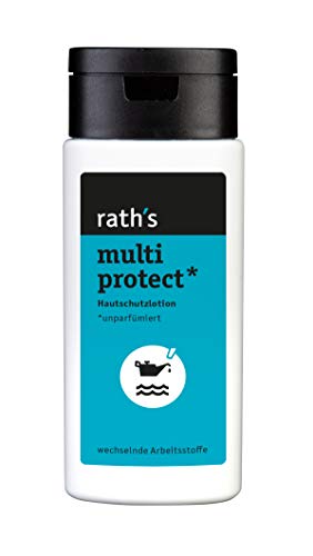 rath's multi protect - 125 ml- unparfümierte Hautschutzlotion - schützt vor Verschmutzung durch Öl, Fett oder wässrigem Schmutz - und unter Handschuhen von Rath's