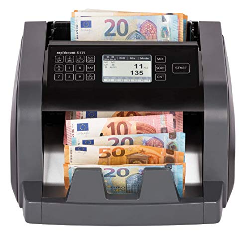 ratiotec rapidcount S 575 Banknotenzählmaschine für gemischte Banknoten mit Wertermittlung in schwarz von ratiotec