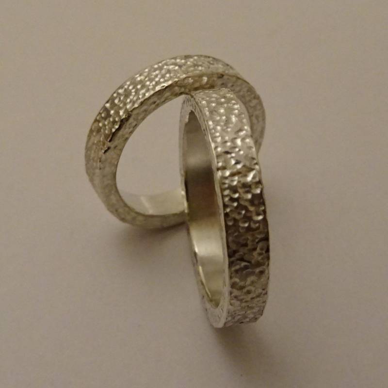 Partner/Eheringe/Freundschaftsringe 4mm Ziseliert von rawaba