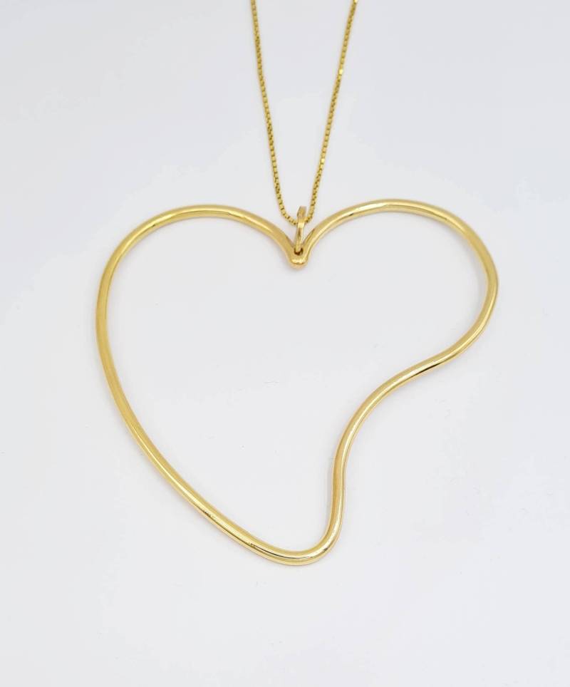 Unikat Anhänger "Herz Maxi" Vergoldet 750Er Gelbgold von rawaba