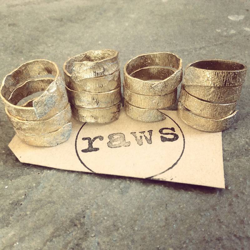 Doppel-/Gestapelt Raws Klobige Signatur Ringe von rawsdesign