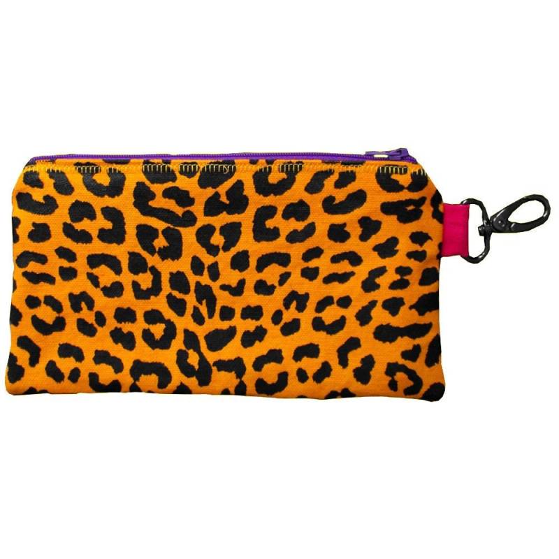 Clutch Gelb Bleistift Beutel Punk Leopardenmuster Reißverschluss Siebdruck Brieftasche Kleine Neon Telefonkasten Kosmetiktasche von raygunindustries