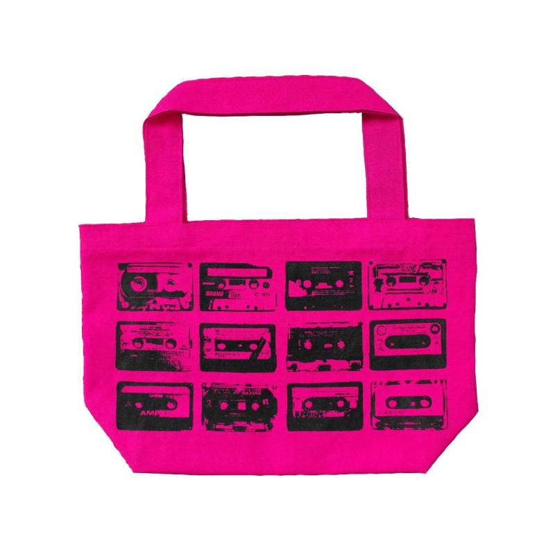 Kassette Bänder Einkaufstasche Bildschirm Druck Heißen Rosa Tasche Wiederverwenden 80Er Jahre Punk Rock Siebdruck Print Tote von raygunindustries