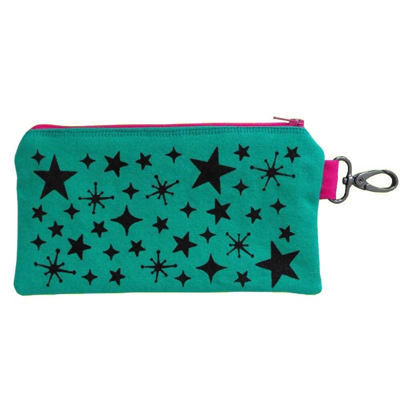 Reißverschluss Tasche Stern Druck Beutel Smaragd Grünen Bleistift Bildschirm Gedruckt Brieftasche Sternen Telefon Fall Punk Geldbeutel von raygunindustries