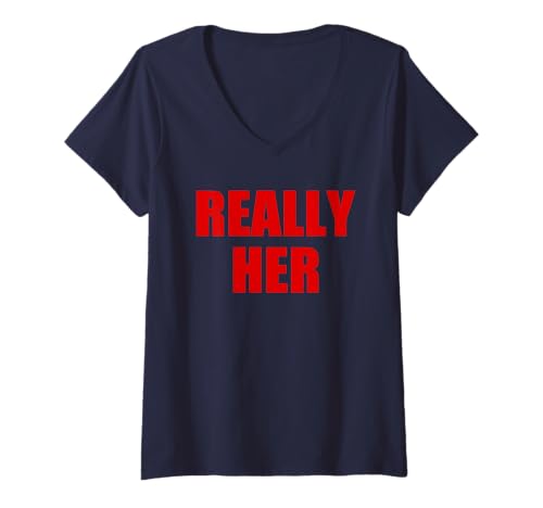 Damen Really her T-Shirt mit V-Ausschnitt Damen Really her T-Shirt mit V-Ausschnitt von really her