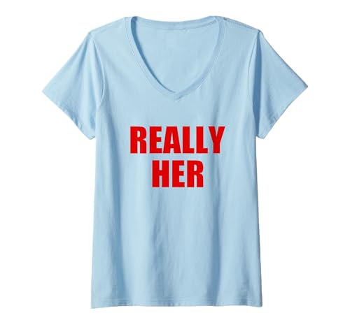 Damen Really her T-Shirt mit V-Ausschnitt Damen Really her T-Shirt mit V-Ausschnitt von really her