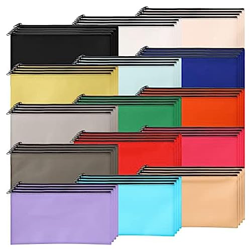 reamhome 60 Stück Geldtaschen mit Reißverschluss Bank Einzahlungstaschen Bulk für Münzbeutel Organizer Sicherheit Leder Make-up Taschen, siehe abbildung von reamhome