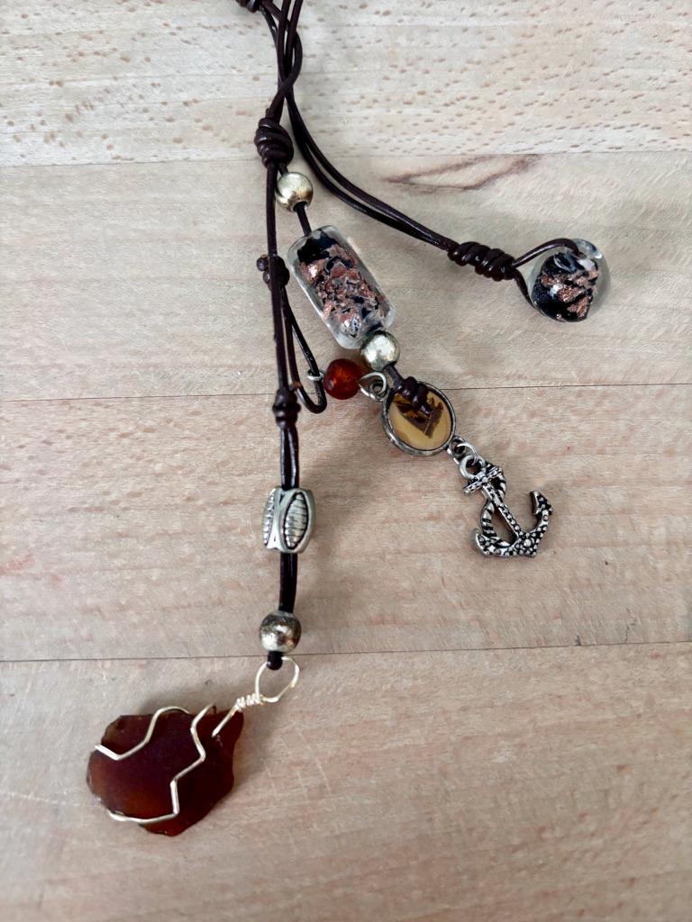 Halskette - Seeglas Bernstein | Segelt Mit Mir Davon von reapsewrepeat