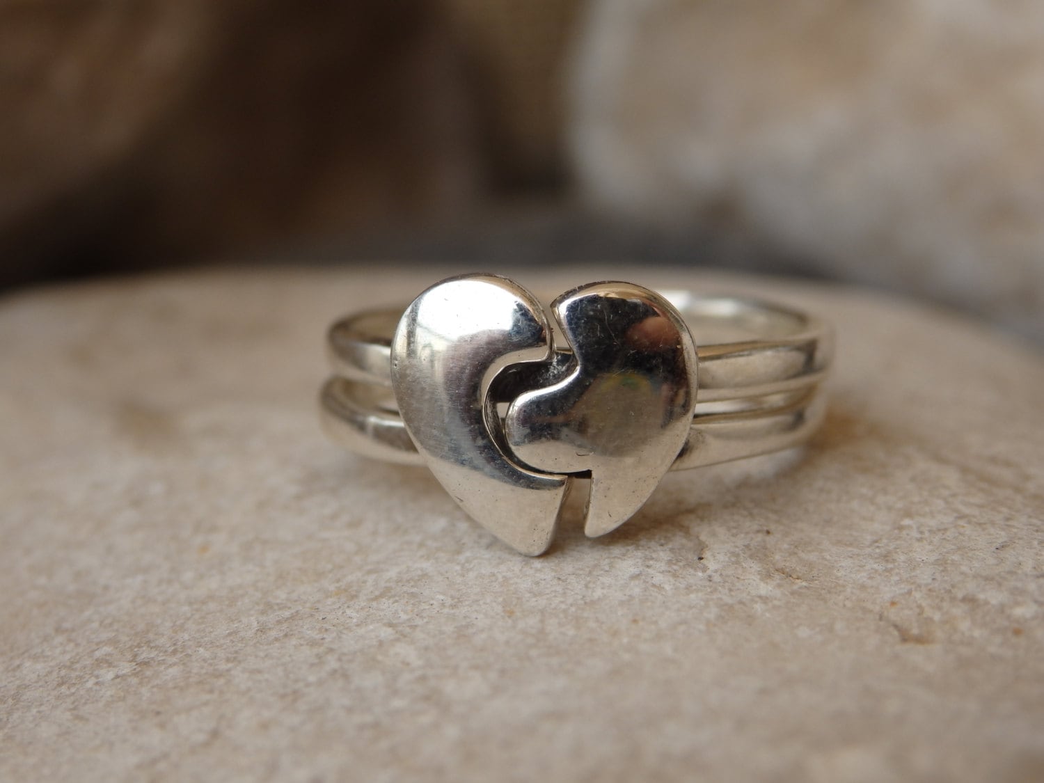 2 Stück Herz Form Sterling Silber Paare Ring-Set, Verlobungsringe, Eheringe, Passende Ringe, Versprechen Ringe Für von rebekajewelry