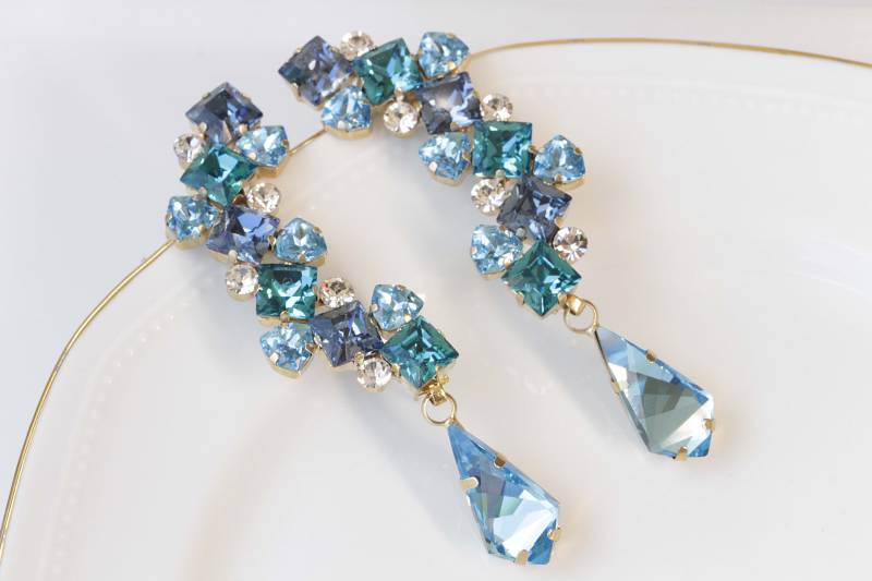 Kristall Ohr Kletterer Manschette Braut Statement Ohrringe von rebekajewelry