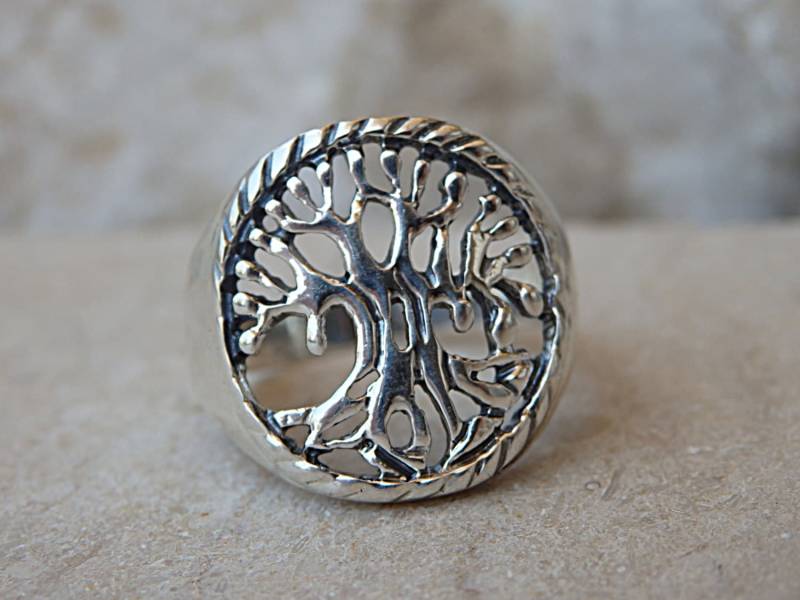 Baum Des Lebens Ring. Handgefertigte Ringe. Sterling Silber 925 Eternity Ring, Herren Damen Schmuck, Siegelring. Stammbaum Ring von rebekajewelry
