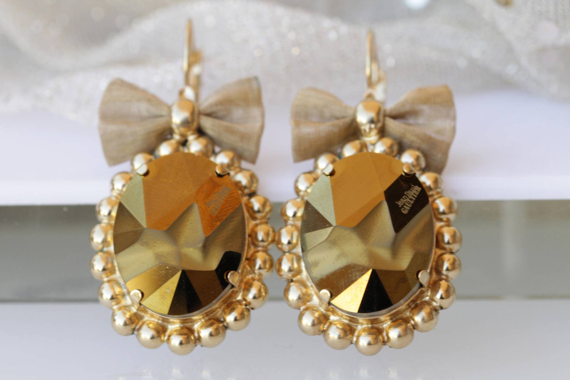 Bronze-Tropfen-Ohrringe, Ohrring, Brauner Braut-Ohrringe, Abend-Schmuck, Statement-Ohrringe, Abstrakte Ohrringe, Bogen-Ohrring von rebekajewelry