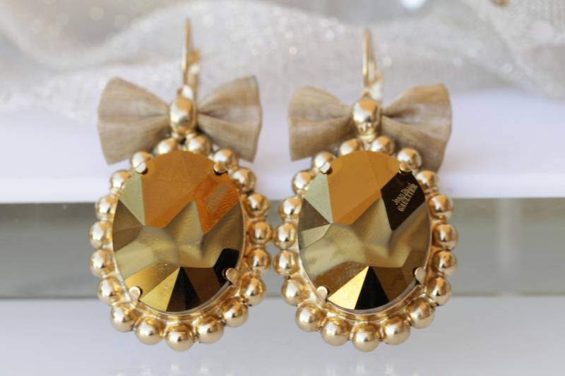 Bronze-Tropfen-Ohrringe, Ohrring, Brauner Braut-Ohrringe, Abend-Schmuck, Statement-Ohrringe, Abstrakte Ohrringe, Bogen-Ohrring von rebekajewelry