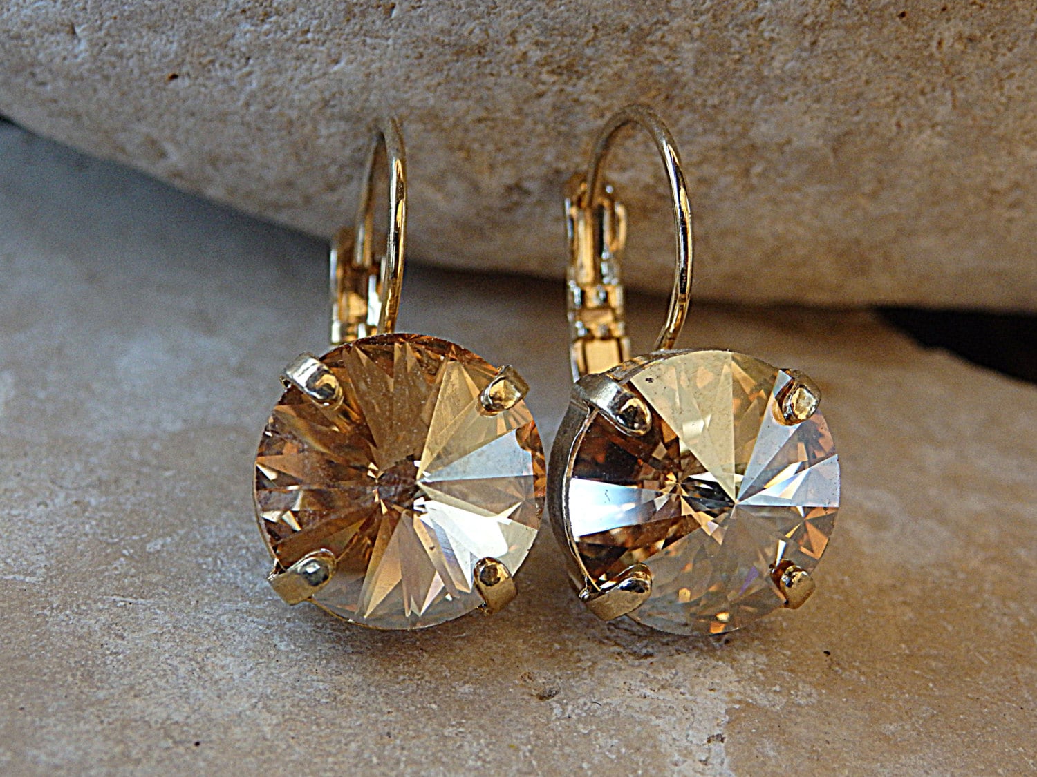 Champagner Topas Kristallohrringe Brautjungfern Geschenk, Brautschmuck von rebekajewelry