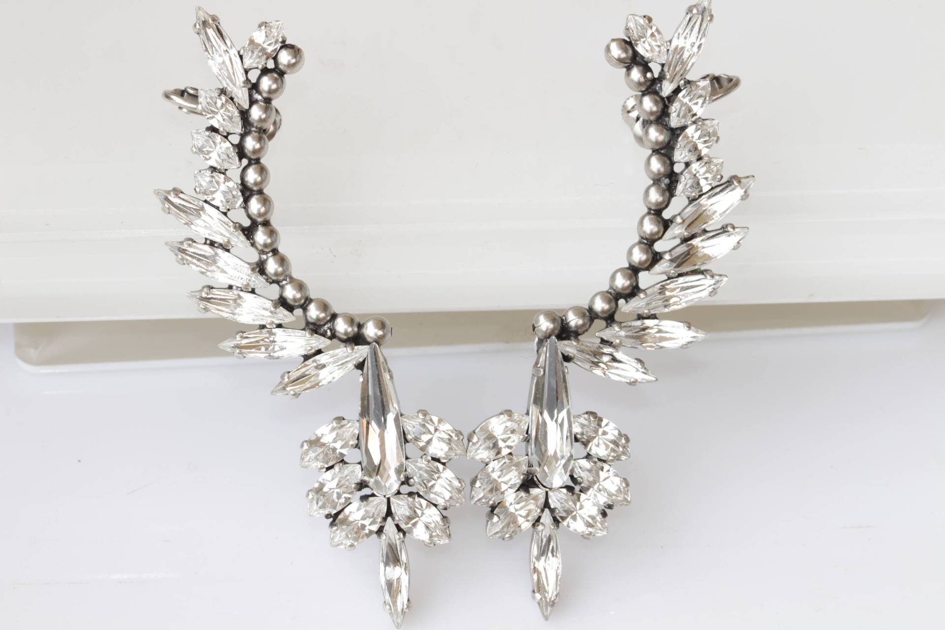 Ohrringe Ohrringe, Ohr Krabbel Silber Große Manschette, Braut Statement Trendy Wrap Hochzeit von rebekajewelry