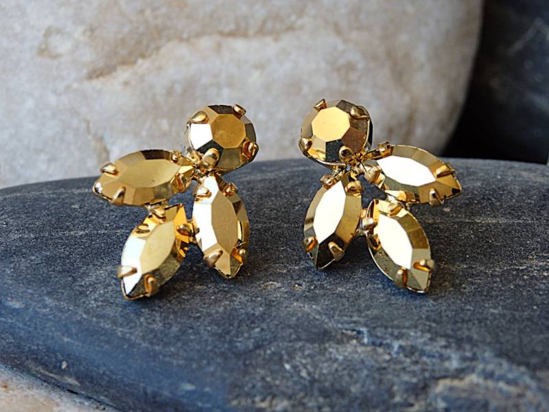 Gold Ohrstecker. Kristallohrringe. Kleine Ohrringe, Minimalist Hochzeit Ohrringe. Bronze-Ohrringe. Post Ohrringe Für Sie Gold Ohrstecker. Kristallohrringe. Kleine Ohrringe, Minimalist Hochzeit Ohrringe. Bronze-Ohrringe. Post Ohrringe Für Sie von rebekajewelry