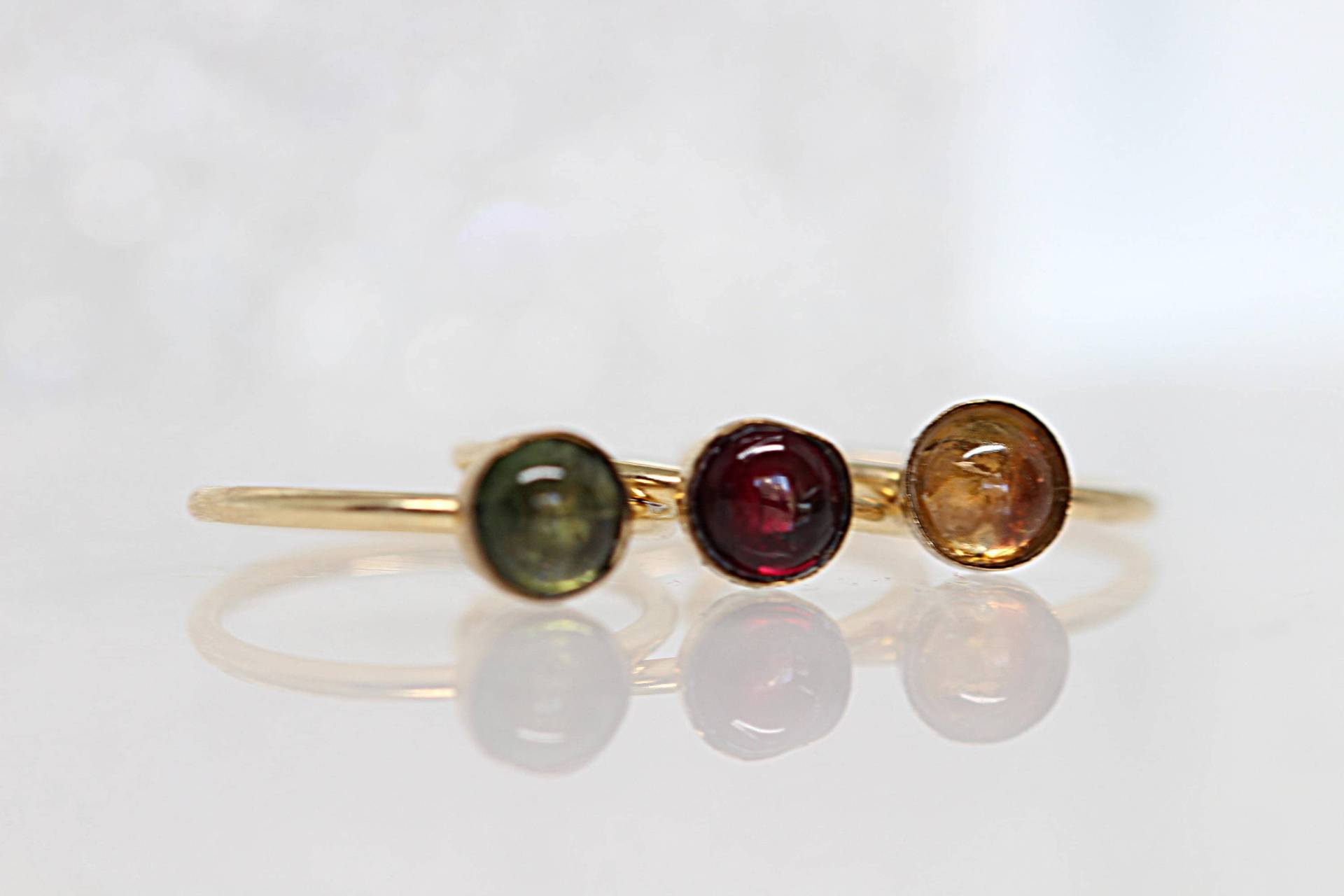 Gold Turmalin Ring, Edelstein Stapel Frauen Stapelring, Mutterring, Stapelbare Ringe, Benutzerdefinierte Echte Ring von rebekajewelry