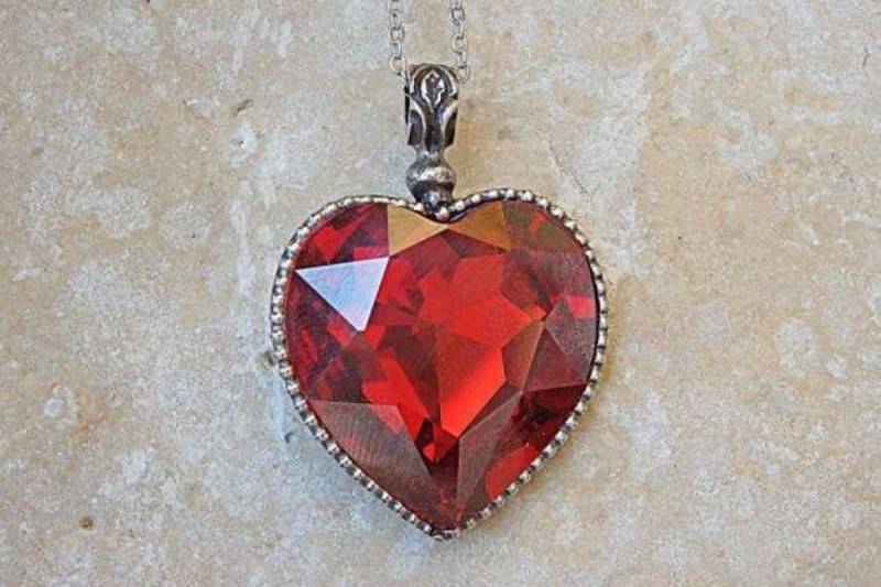 Crystal Red Heart Halskette, Geschenk Zum Jahrestag Für Frau Oder Freundin von rebekajewelry