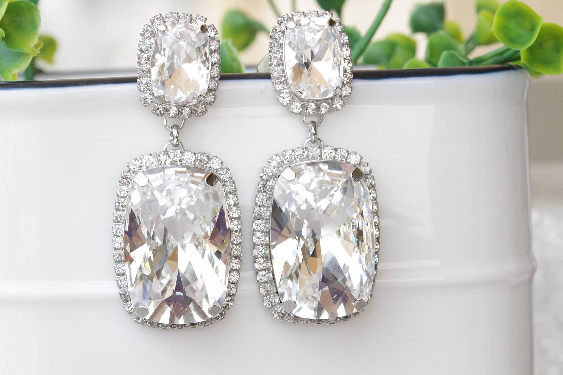 Klarer Ohrstecker, Kristallohrringe, Kristallohrringe von rebekajewelry