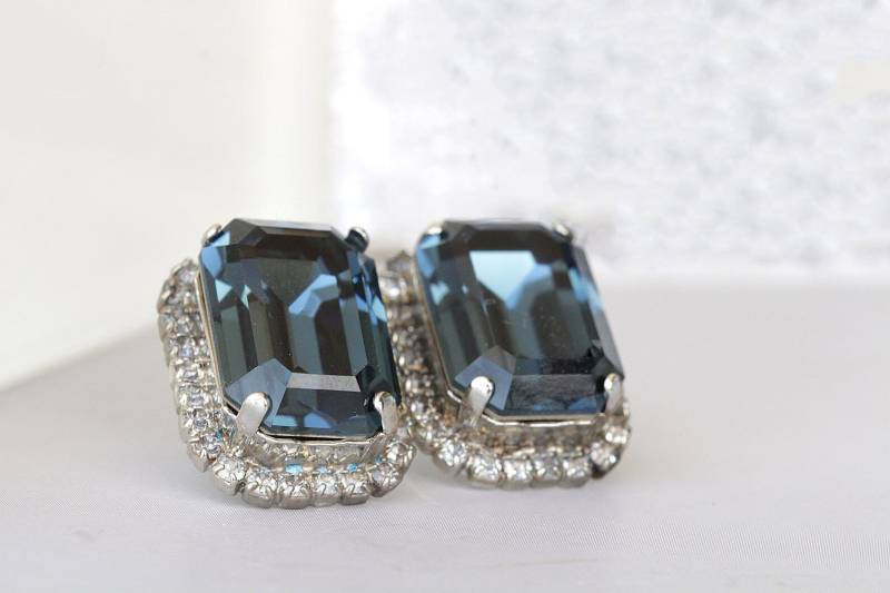Navy Kristall Ohrstecker Dunkelblaue Ohrringe Zur Hochzeit Navy Kristall Ohrstecker Dunkelblaue Ohrringe Zur Hochzeit von rebekajewelry