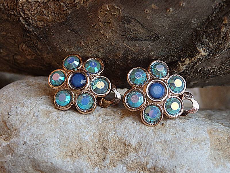 Clip Auf Ohrringe, Light Blue Hochzeit Braut Crystal Ohrclips, Frau Geschenk von rebekajewelry