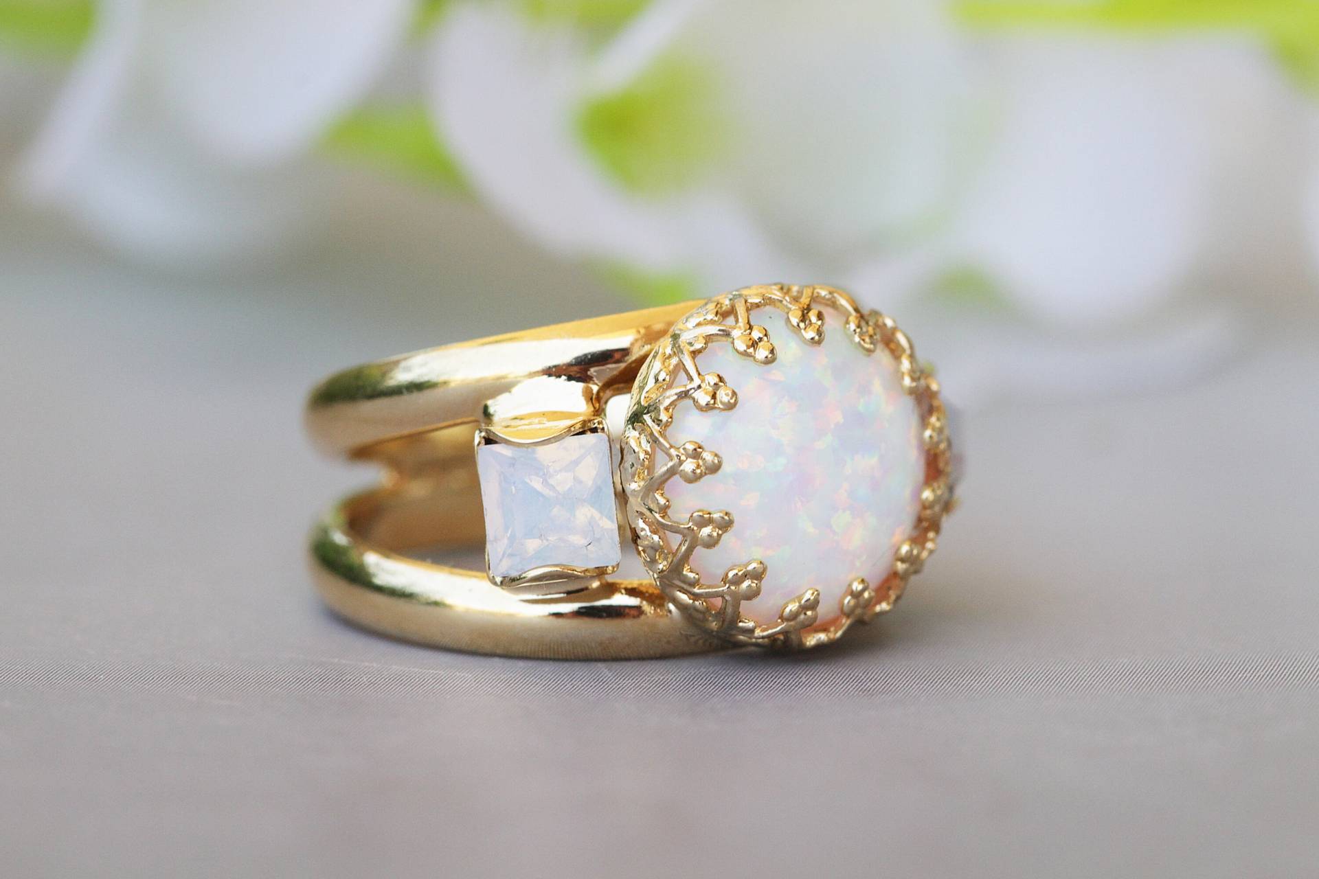 Opal Gold Gefüllter Ring, Antiker Stil Verlobungsring Opal, Vintage Opalring, Braut Goldring, Pinky Mit von rebekajewelry