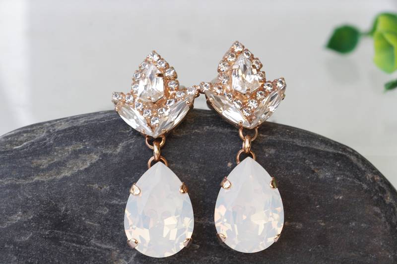Crystal Opal Träne Ohrringe Nachlass Schmuck Für Braut, Brautschmuck von rebekajewelry