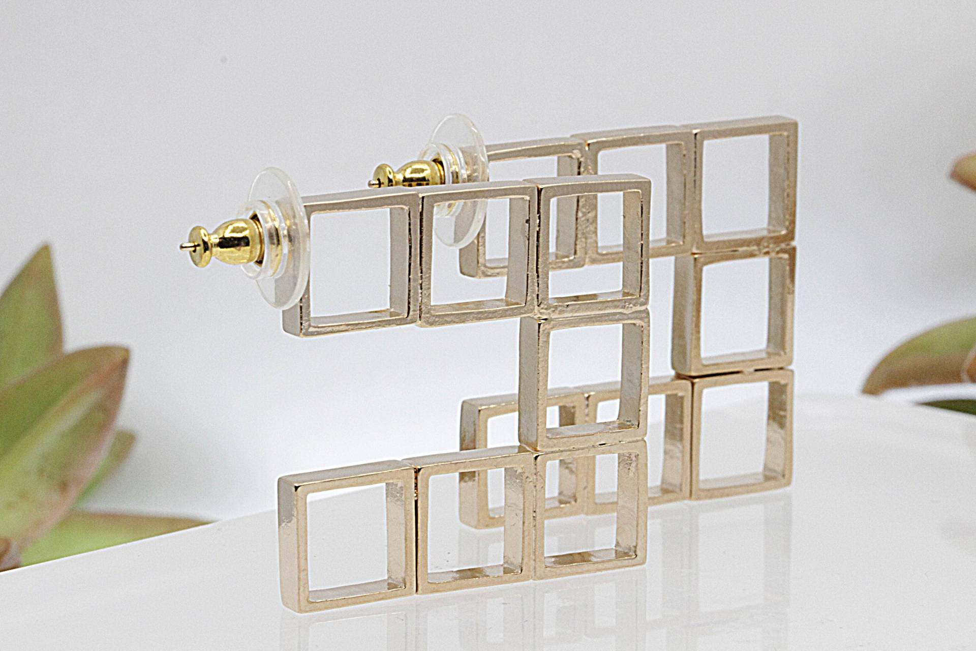 Platz Creolen, Vergoldete Ohrringe, Rose Gold Schicke Statement Frauen Brautjungfer Geschenk von rebekajewelry