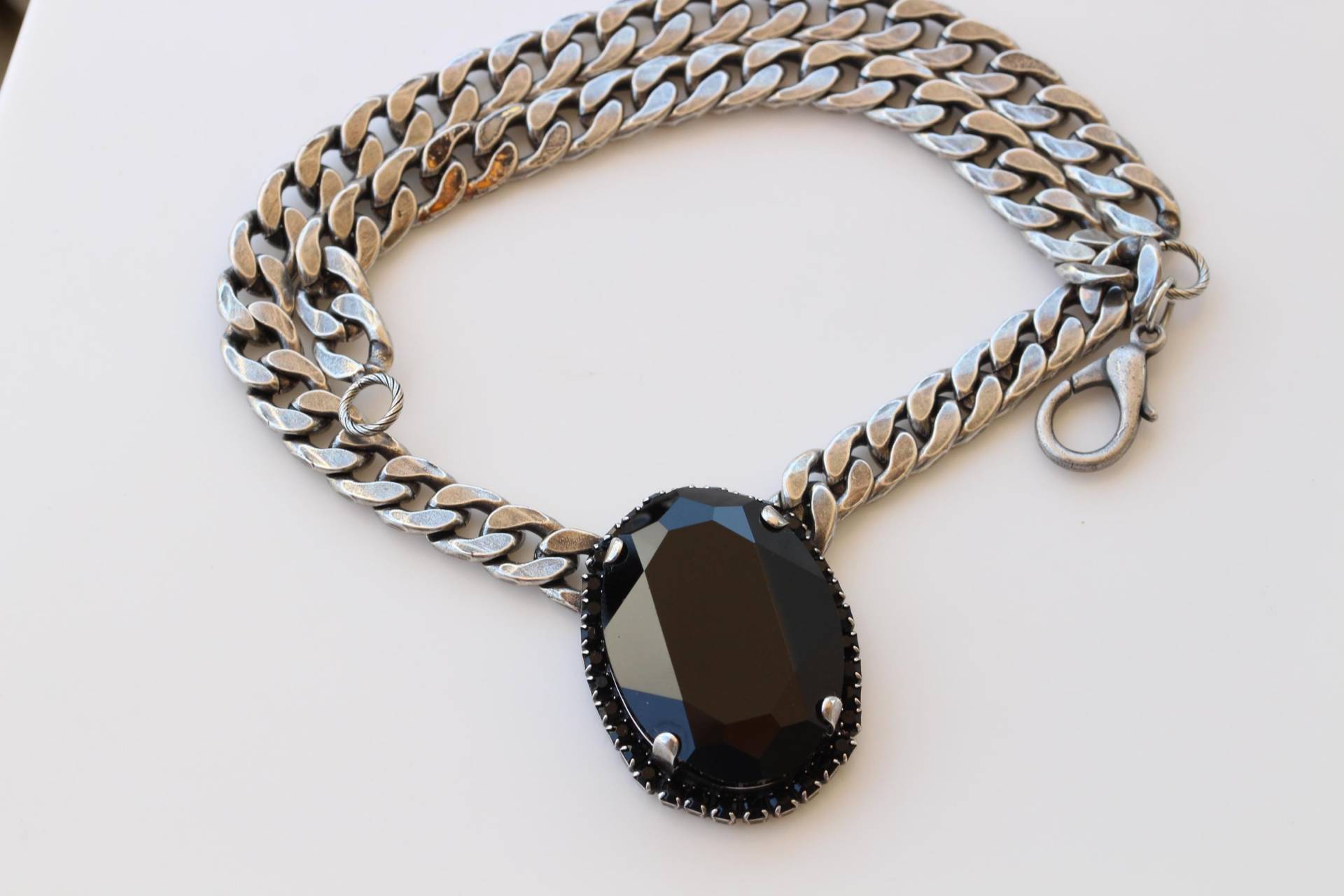 Schwarz Statement Halskette Chunky Abend Schmuck Für Formelle von rebekajewelry