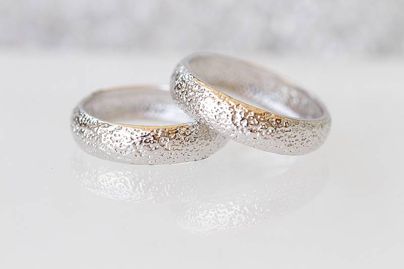 Echtsilber Pärchenring Unisex Eheringe Set von rebekajewelry