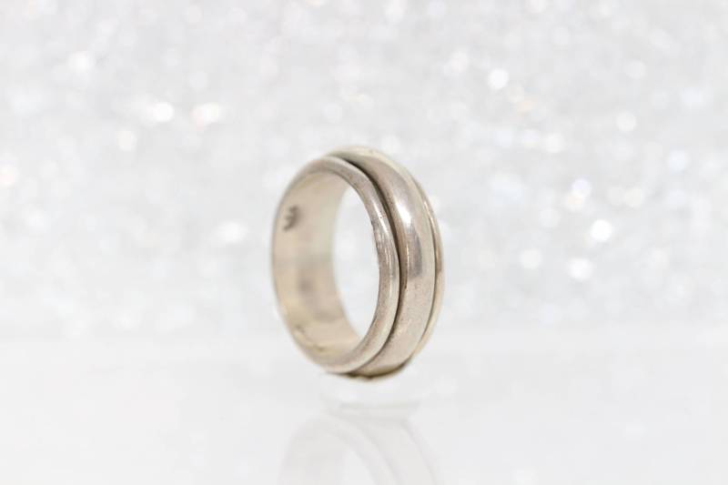 Spinner Hochzeit Band, Sterling Silber Ring, Unisex Spinner Angst Männer Ring Schlicht Drehring, Fidget Einfachen Spinner Hochzeit Band, Sterling Silber Ring, Unisex Spinner Angst Männer Ring Schlicht Drehring, Fidget Einfachen von rebekajewelry
