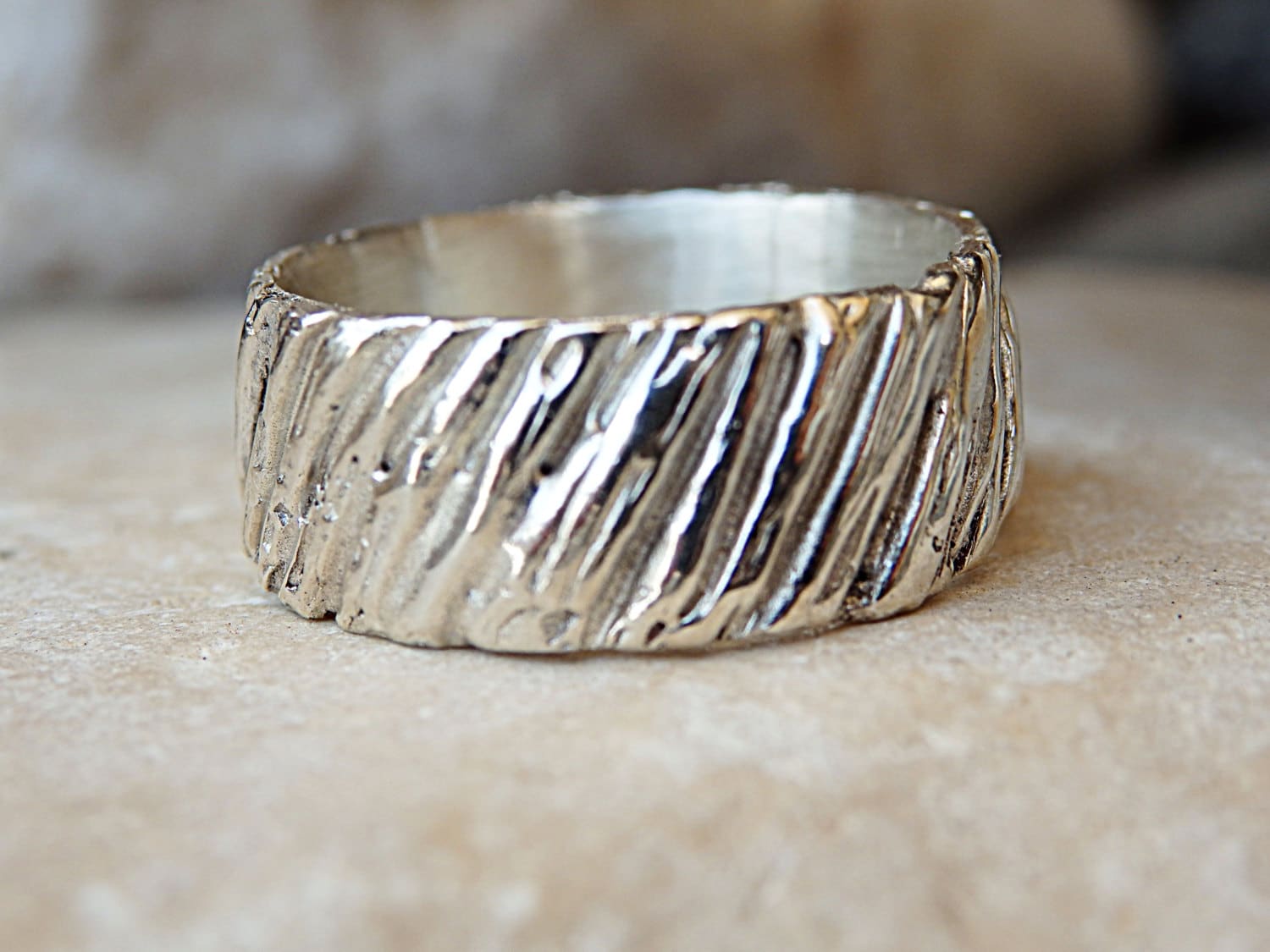 Strukturierter Ehering , 925 Silberring Silber Strukturierter Silberbandring, Breiter Ring, Damen Herren Strukturierter Ehering , 925 Silberring Silber Strukturierter Silberbandring, Breiter Ring, Damen Herren von rebekajewelry