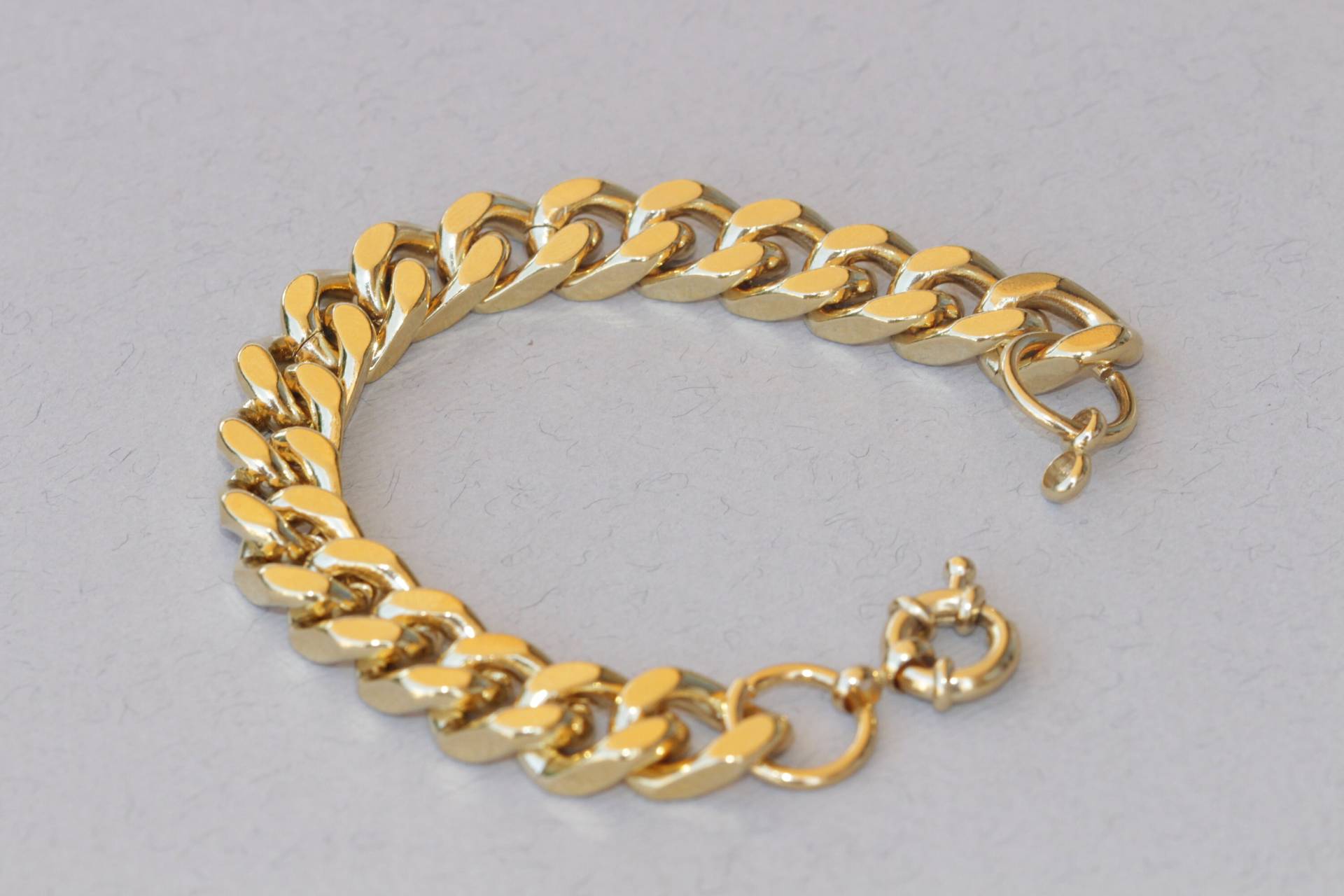 Vergoldetes Gold-Gourmet-Armband Für Männer, Klassisch, Unisex, Herren-Gourmet, Dickes Gourmet-Kettenarmband, Gewebtes Unisex-Armband, Damenschmuck von rebekajewelry
