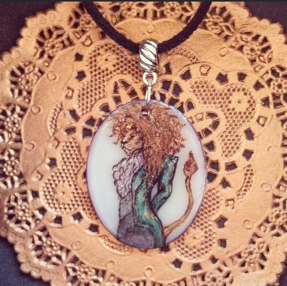 Löwe Halskette Anhänger. Handbemalter Tierliebhaber Schmuck Löwe Halskette Anhänger. Handbemalter Tierliebhaber Schmuck von rebetcetera