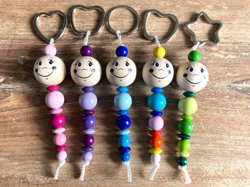 Bücherwurm, Sorgenwurm, Schlüsselanhänger, Raupe, Anhänger von rechenkettenshop