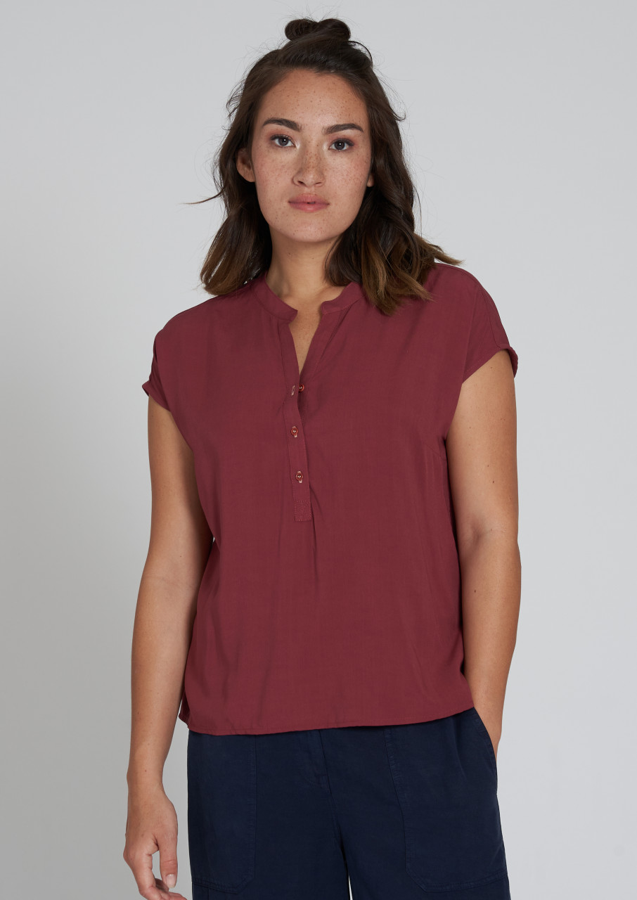 Blouse with Shortsleeves aus ECOVERO™, Holzfaser von recolution