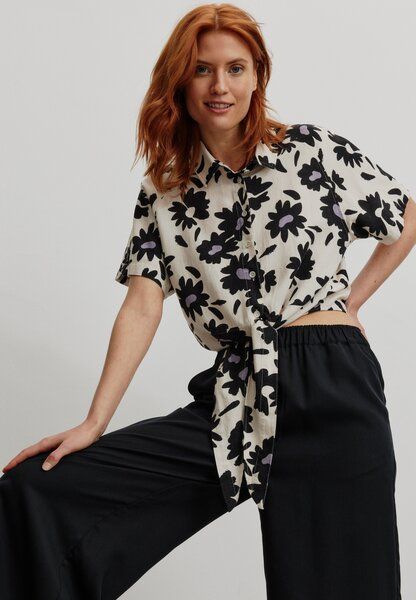 Damen Bluse aus Lenzing ECOVERO Leinen Mix - OCRA BLOOM - recolution von recolution