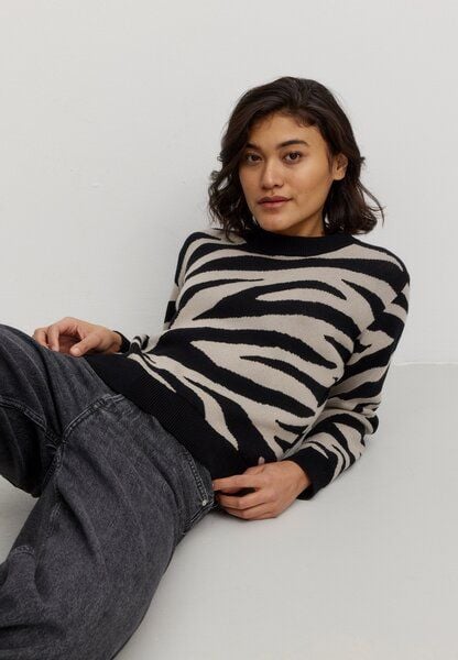 Damen Strickpullover aus Bio-Baumwolle - PISTIA ZEBRA - recolution von recolution