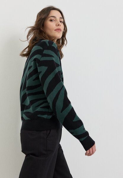 Damen Strickpullover aus Bio-Baumwolle - PISTIA ZEBRA - recolution von recolution